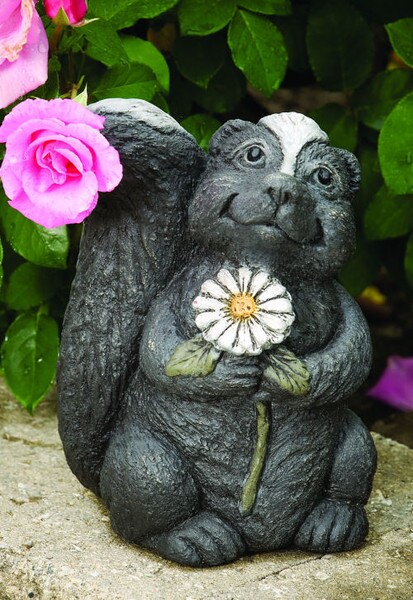 Sweet Sue Skunk Garden Statue Sculptural Cement Yard Art